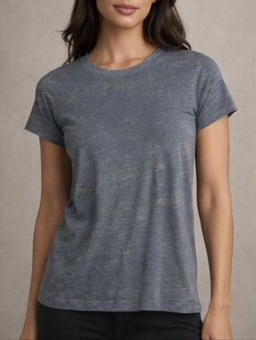 Anatomie Amabella Burnout Tee Gray Women’s Large Luxury Travel Knit Soft Grunge